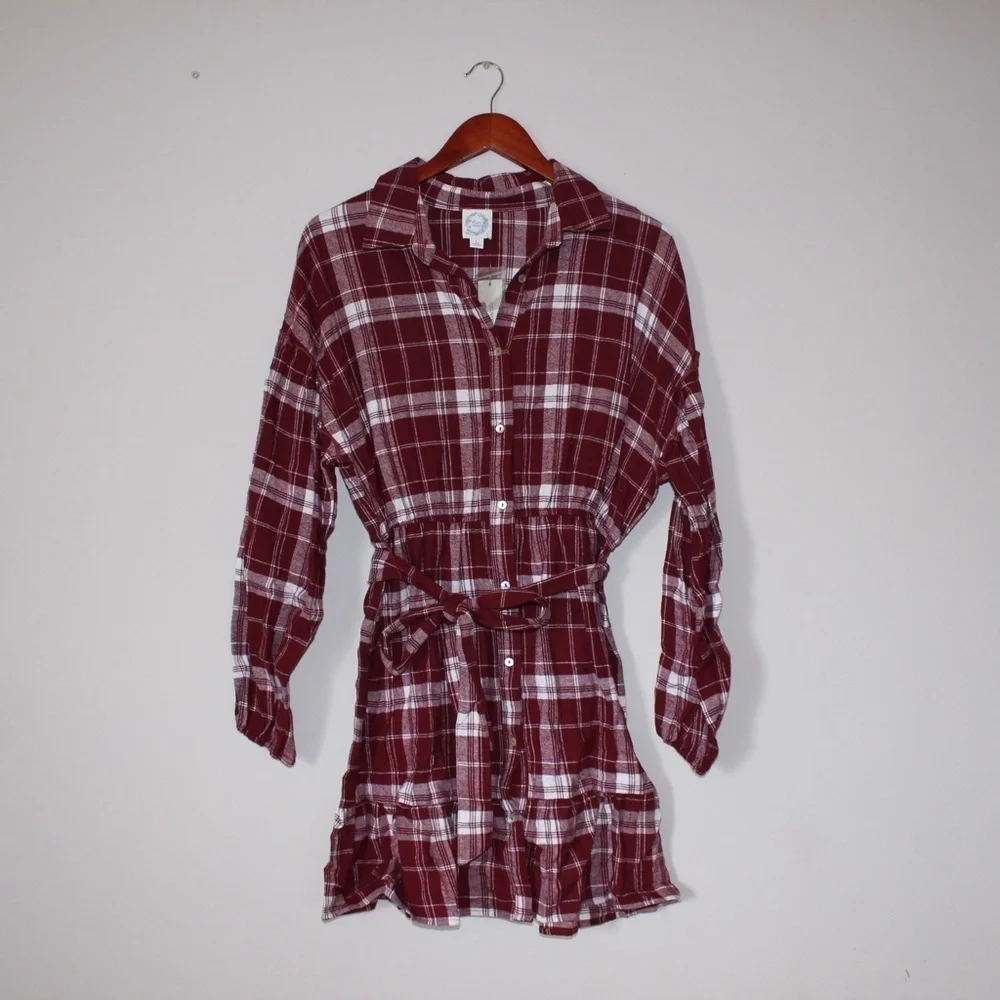Francesca's Collection Stevie Dress BRAND NEW W/TAG Plaid Button Mini Dress - Picture 1 of 5
